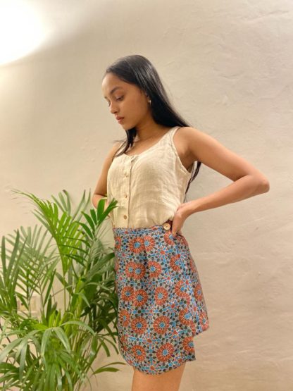 Pleated Wrap Skirt